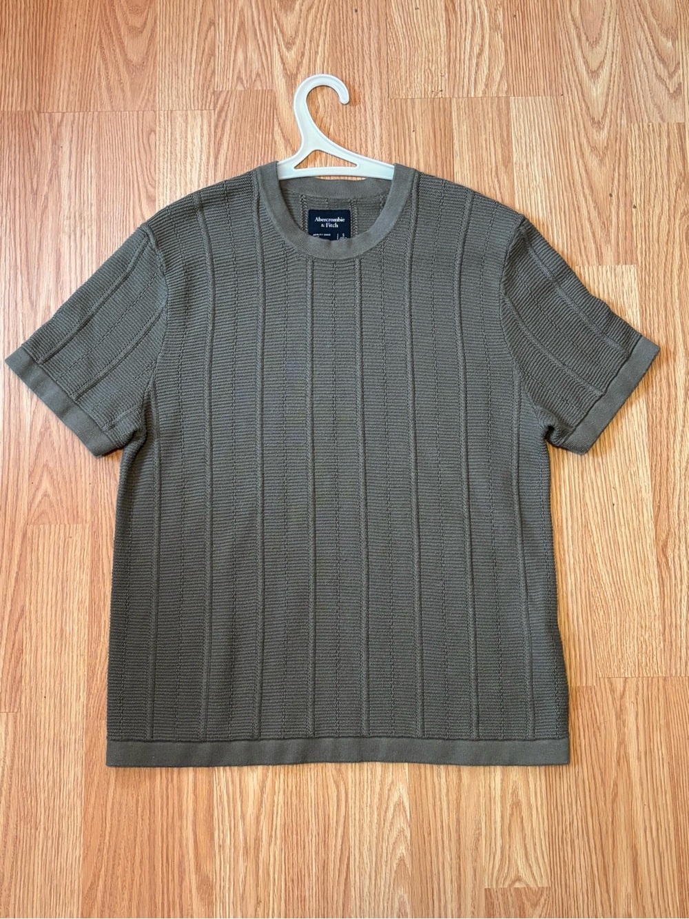 Abercrombie & Fitch Olive Textured Knit Crew Tee